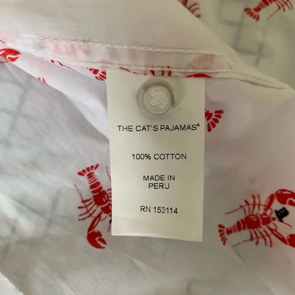 The Cat’s Pajamas Mister Lobster Luxe Pima Sleeveless Nightshirt Size L NEW - Picture 15 of 16